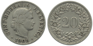 20 Rappen 1908 B